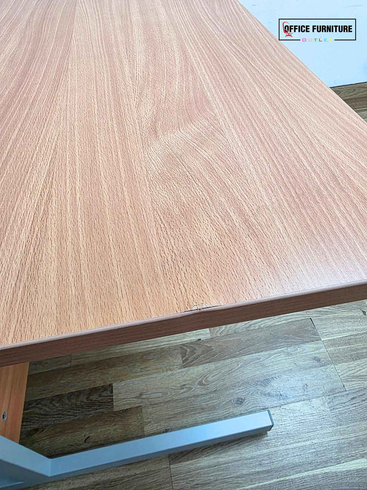 Beech Straight Desk with Pedestal (120cm x 80cm) (Grade B)
