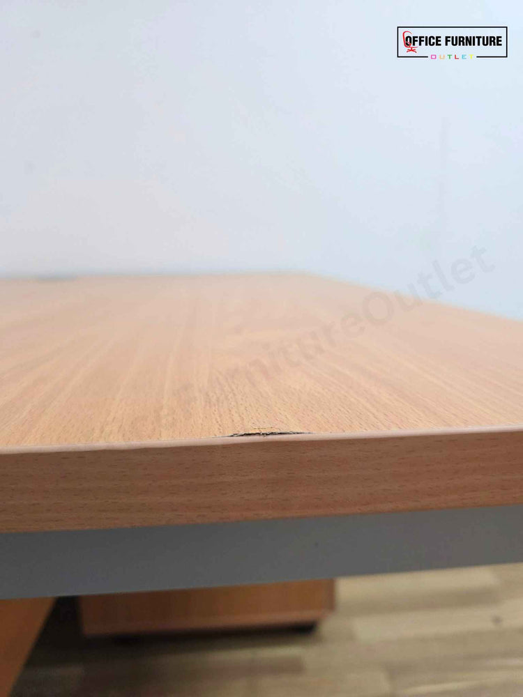 Beech Straight Desk with Pedestal (120cm x 80cm) (Grade B)