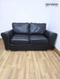 Black Faux Leather 2 Seater Sofa