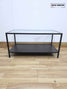 Black Metal & Glass Coffee Table with Lower Shelf