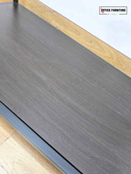 Black Metal & Glass Coffee Table with Lower Shelf