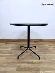 Black Round Bistro Table with Metal 4-Star Base