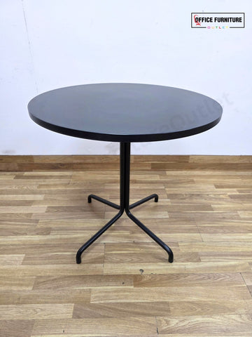 Black Round Bistro Table with Metal 4-Star Base