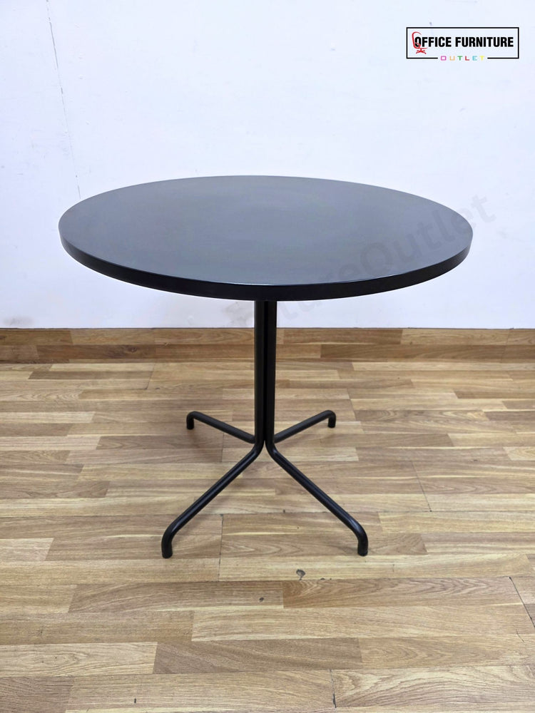 Black Round Bistro Table with Metal 4-Star Base