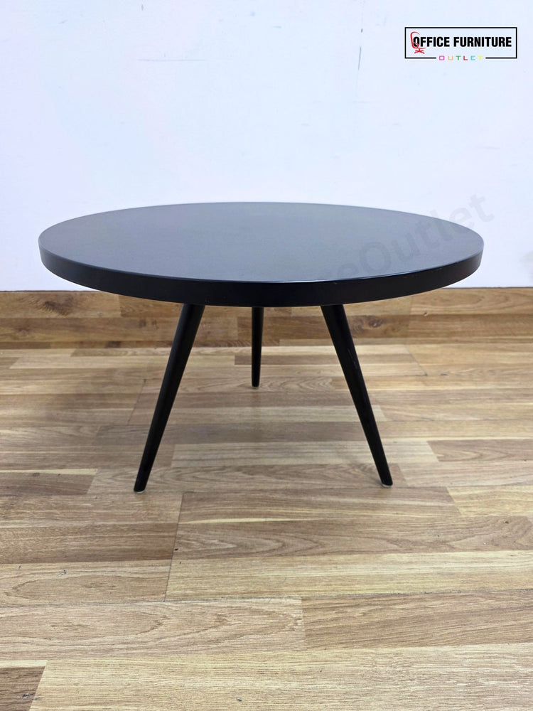 Black Round Coffee Table with 3 Legs