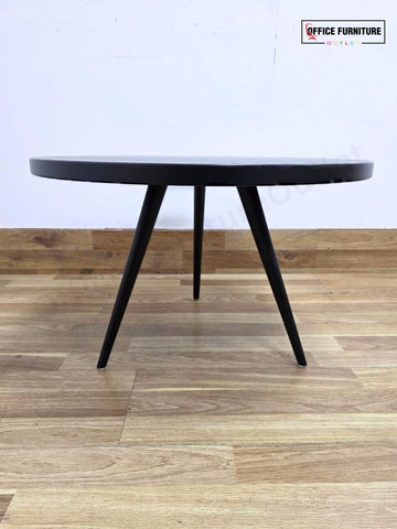 Black Round Coffee Table with 3 Legs