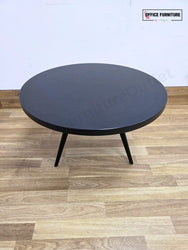 Black Round Coffee Table with 3 Legs