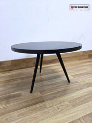 Black Round Coffee Table with 3 Legs