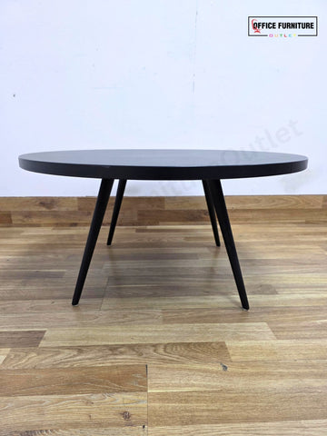 Black Round Coffee Table with 4 Legs