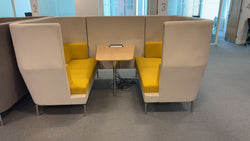 Boss Design High-Back Meeting Booth – Yellow & Cream