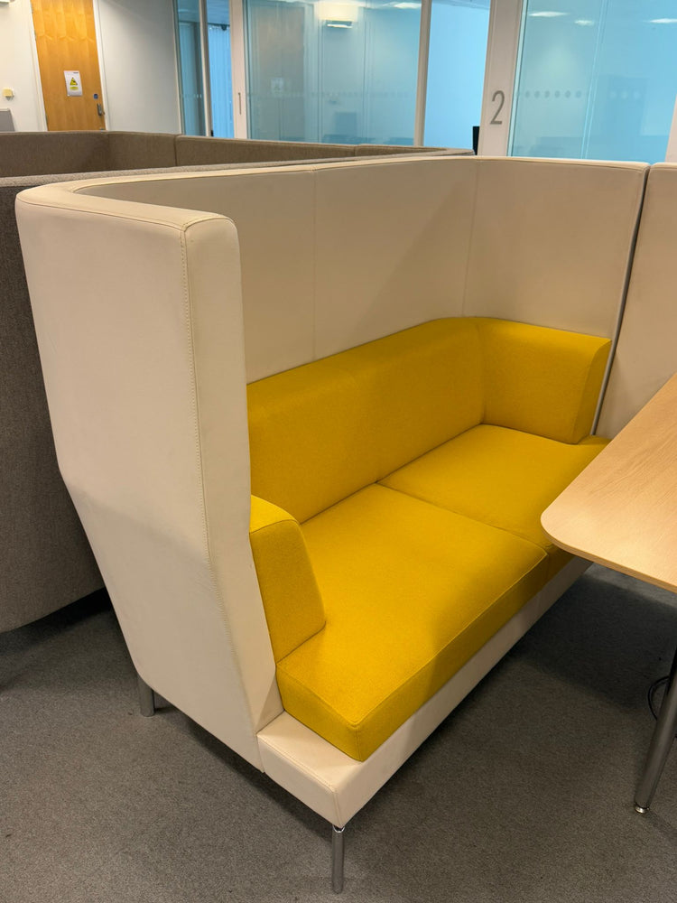 Boss Design High-Back Meeting Booth – Yellow & Cream