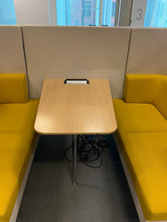 Boss Design High-Back Meeting Booth – Yellow & Cream