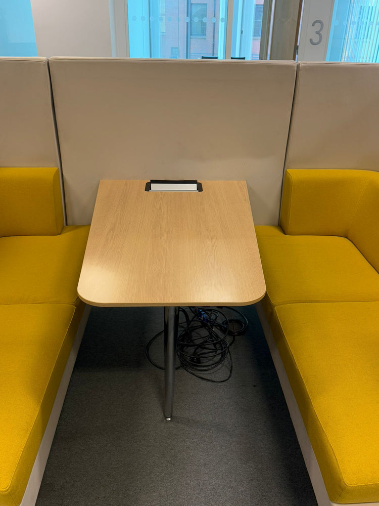Boss Design High-Back Meeting Booth – Yellow & Cream