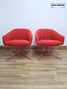 Boss Design Paloma Plush Swivel Lounge Chairs (Pair) – Coral Red
