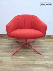 Boss Design Paloma Plush Swivel Lounge Chairs (Pair) – Coral Red