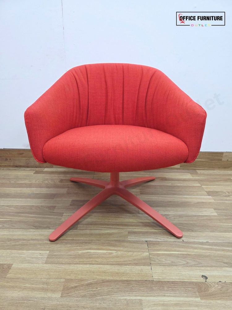 Boss Design Paloma Plush Swivel Lounge Chairs (Pair) – Coral Red