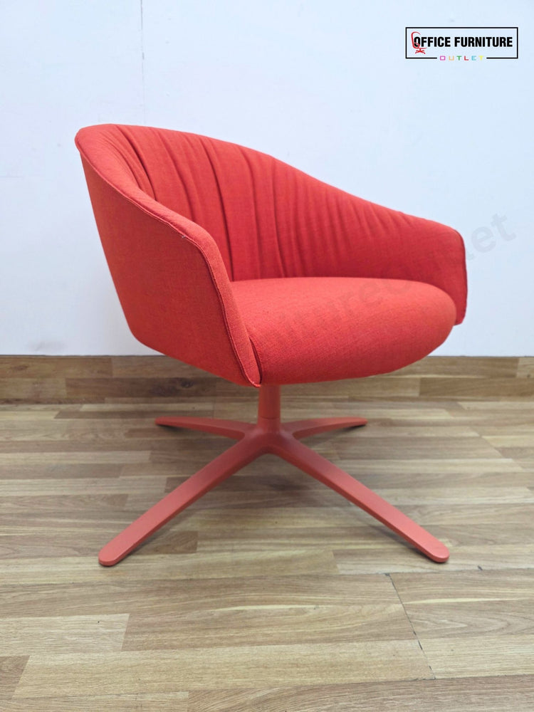 Boss Design Paloma Plush Swivel Lounge Chairs (Pair) – Coral Red