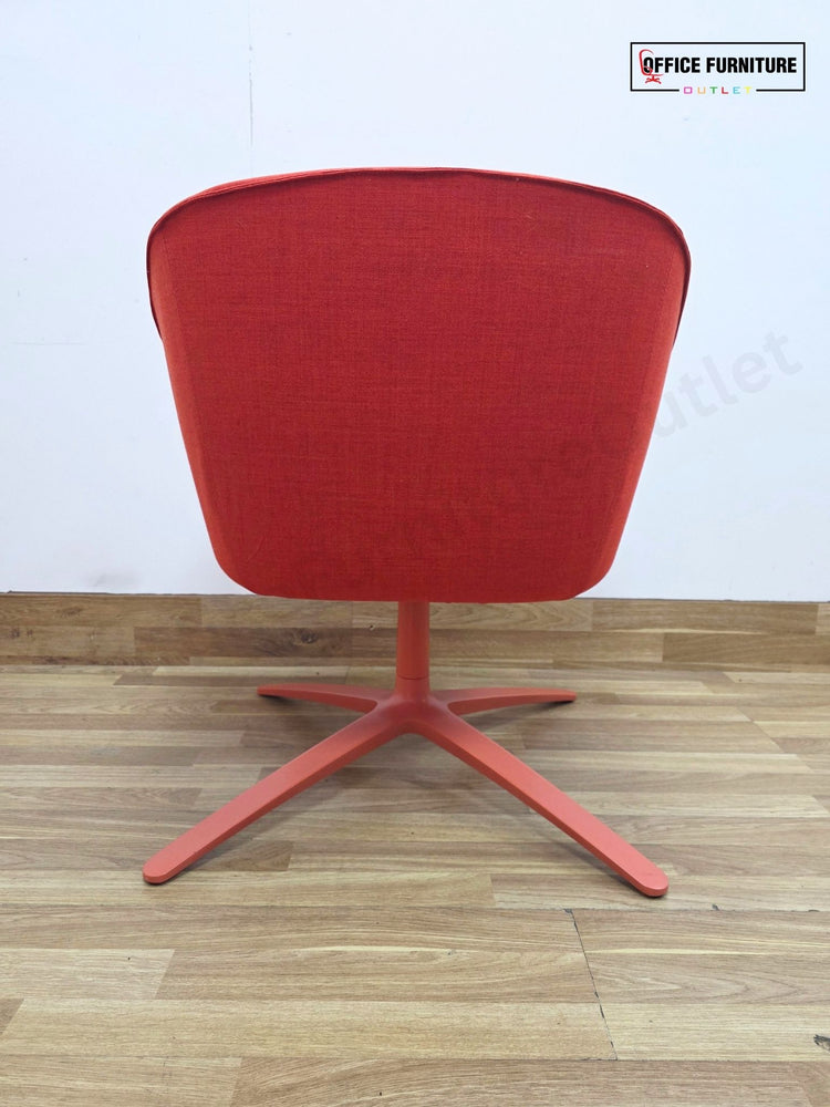 Boss Design Paloma Plush Swivel Lounge Chairs (Pair) – Coral Red