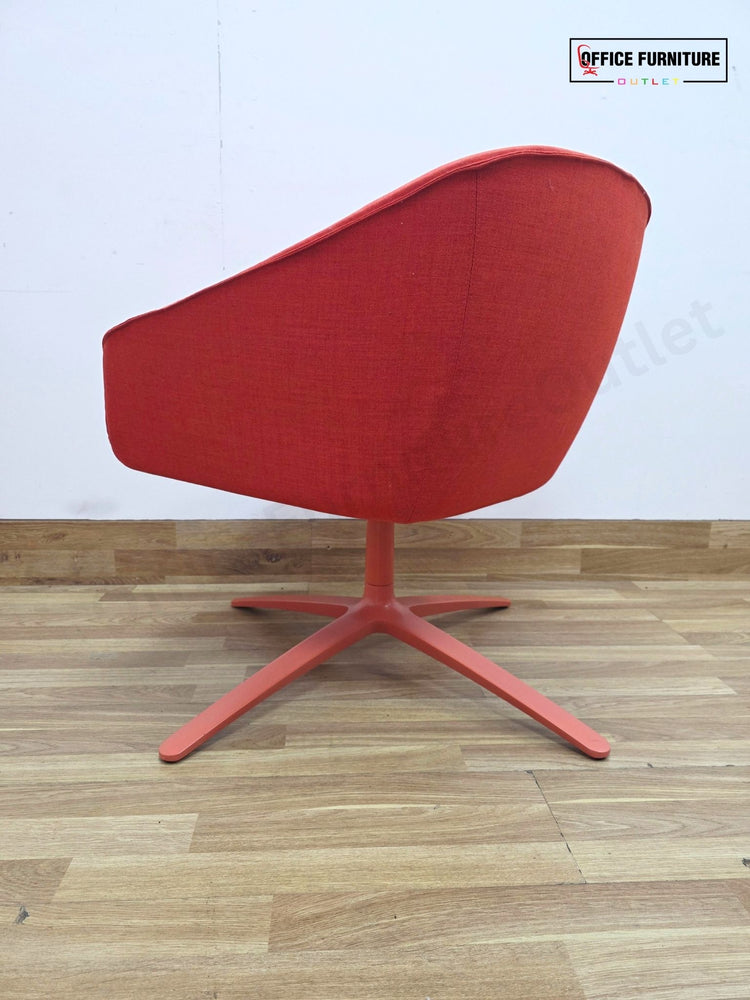 Boss Design Paloma Plush Swivel Lounge Chairs (Pair) – Coral Red