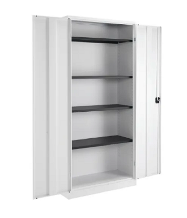 Brand New Tall Metal Double Door Cabinet (TC) - White