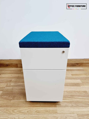 Two Drawer Pedestal With Top Cushion Seat