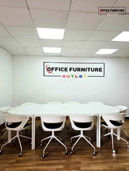 IKEA Bekant Meeting Table + 10 Kicca by Kastel Office Chairs – Complete Set