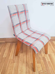 Set Of Two Frovi Jig Grey Chequered Grey Upholstered Chairs