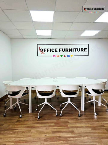 IKEA Bekant Meeting Table + 10 Kicca by Kastel Office Chairs – Complete Set