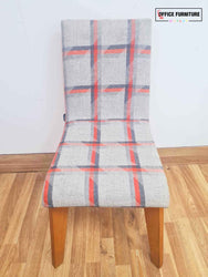 Set Of Two Frovi Jig Grey Chequered Grey Upholstered Chairs