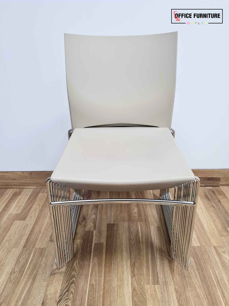 Connection Branded Stackable Cream Chairs (Pairs)