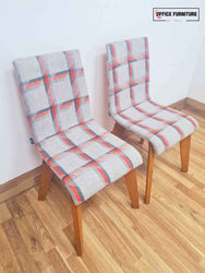 Set Of Two Frovi Jig Grey Chequered Grey Upholstered Chairs