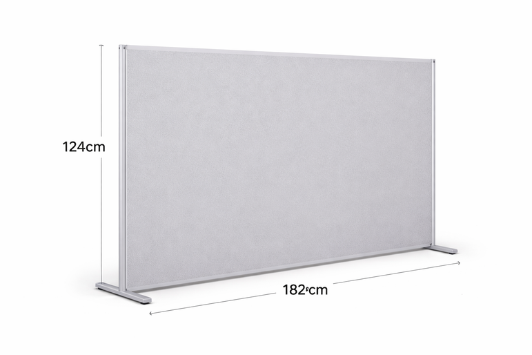Floor Standing Light Grey Partition Screen (182cm x 124cm)