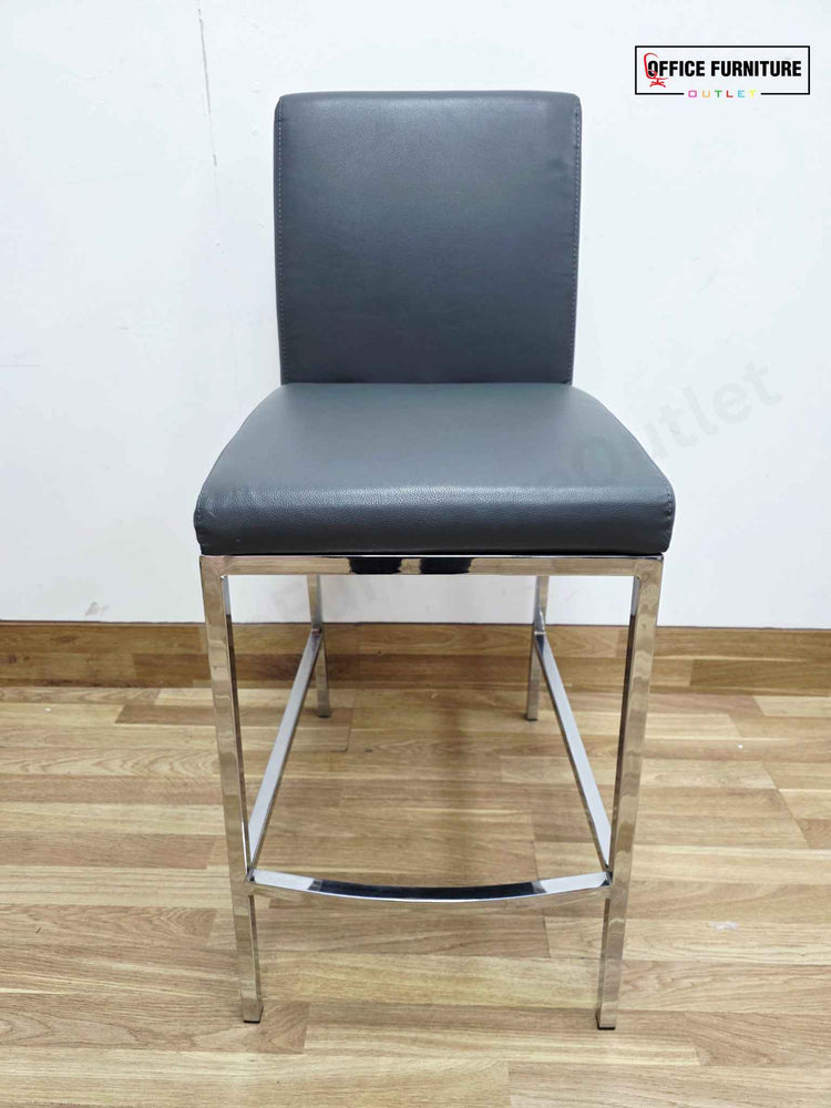 Contemporary Café Table & Chair Set – Walnut Top & Chrome Frame