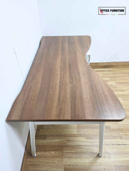 Double Wave Walnut Desk with Pedestal (160cm x 80cm)