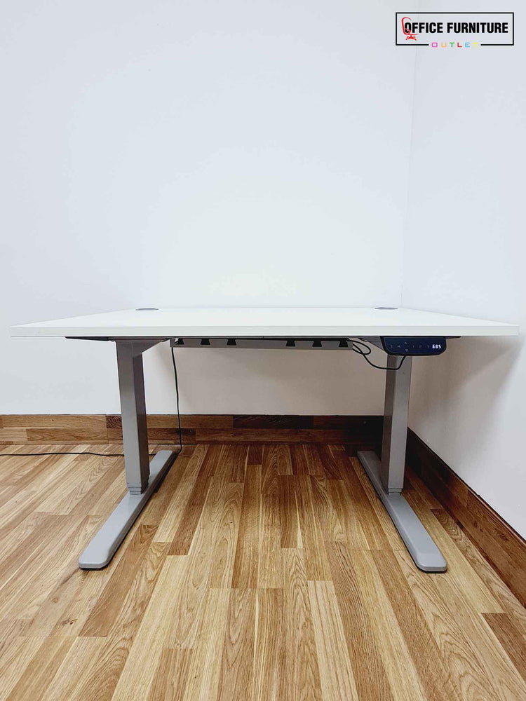 Electric Height Adjustable White Desk (120cm X 80cm)