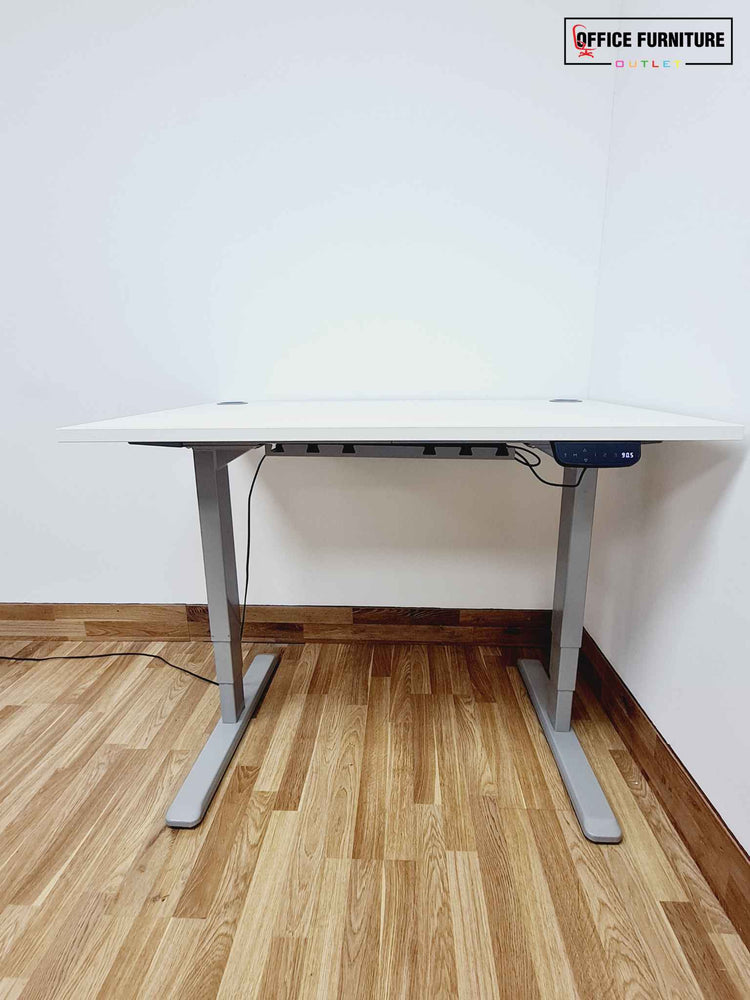 Electric Height Adjustable White Desk (120cm X 80cm)