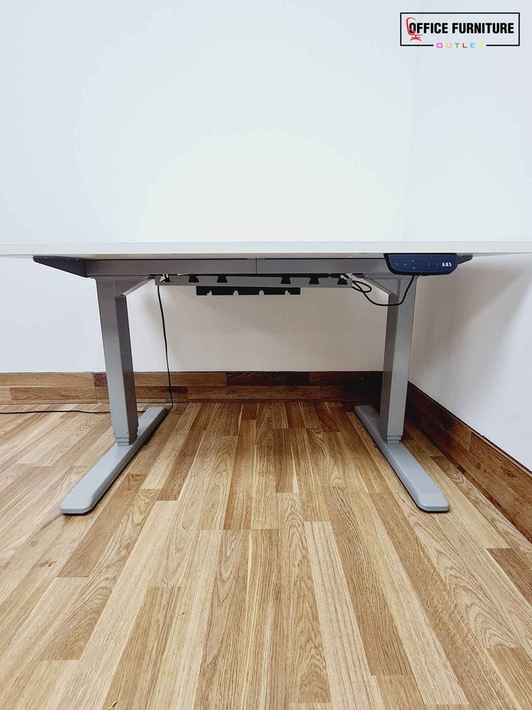 Electric Height Adjustable White Desk (120cm X 80cm)