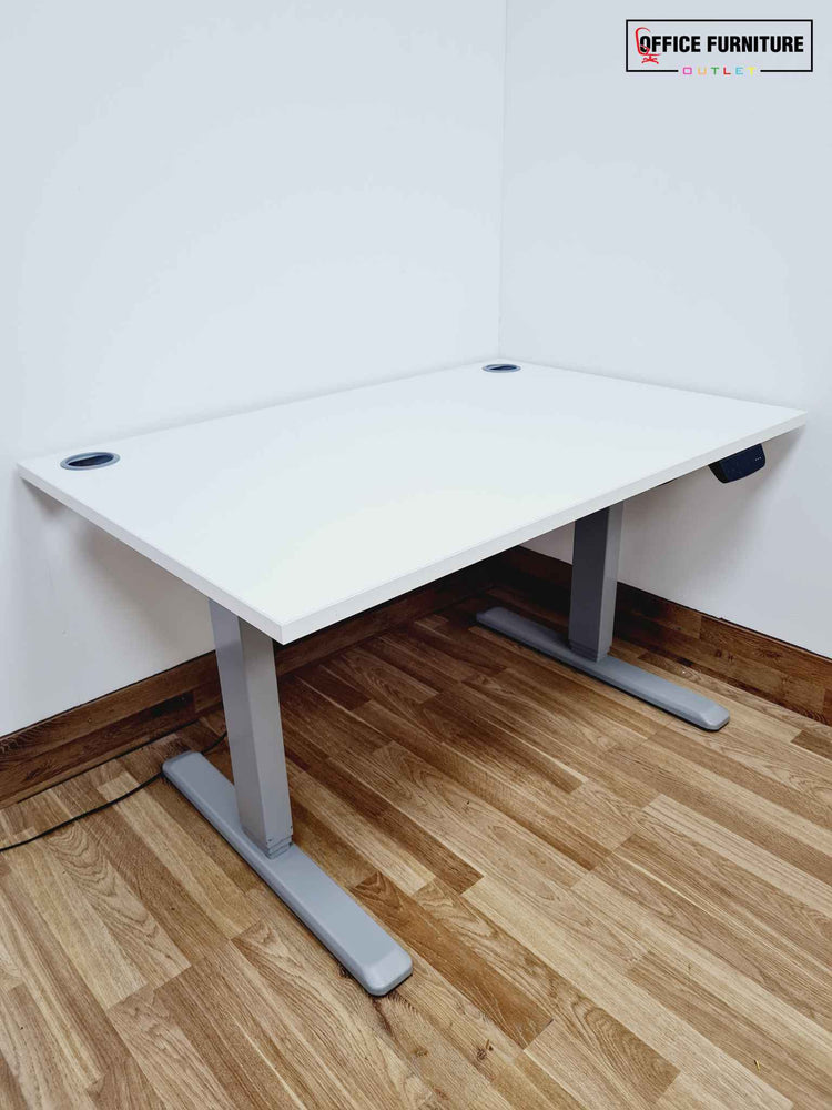 Electric Height Adjustable White Desk (120cm X 80cm)