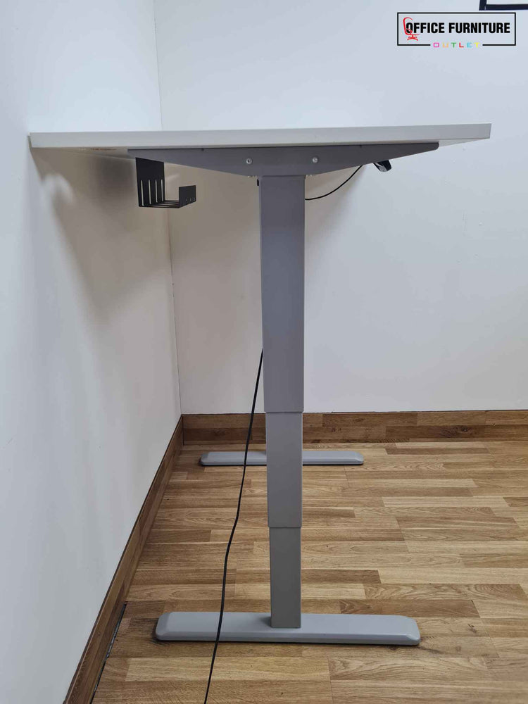 Electric Height Adjustable White Desk (120cm X 80cm)