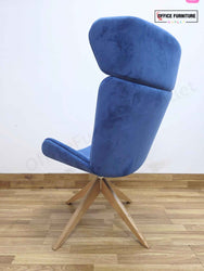 Elite Myla High Back Blue Velvet Lounge Chair