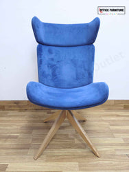 Elite Myla High Back Blue Velvet Lounge Chair