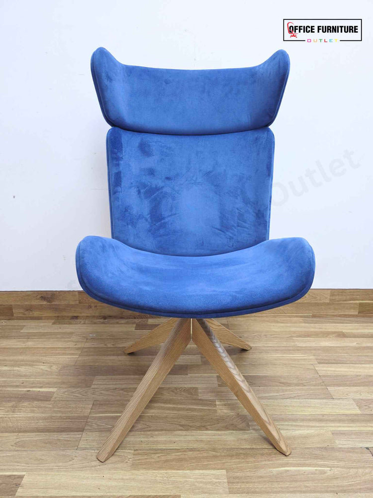 Elite Myla High Back Blue Velvet Lounge Chair