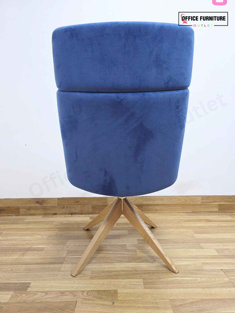 Elite Myla High Back Blue Velvet Lounge Chair