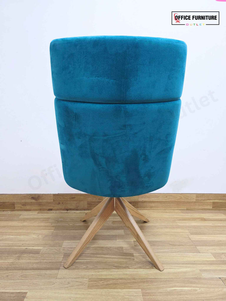 Elite Myla High Back Teal Blue Velvet Lounge Chair