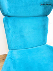 Elite Myla High Back Teal Blue Velvet Lounge Chair