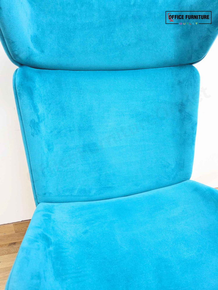 Elite Myla High Back Teal Blue Velvet Lounge Chair