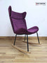 Elite Myla High Wing Back Rocking Chair | Plum Velvet Lounge Chair