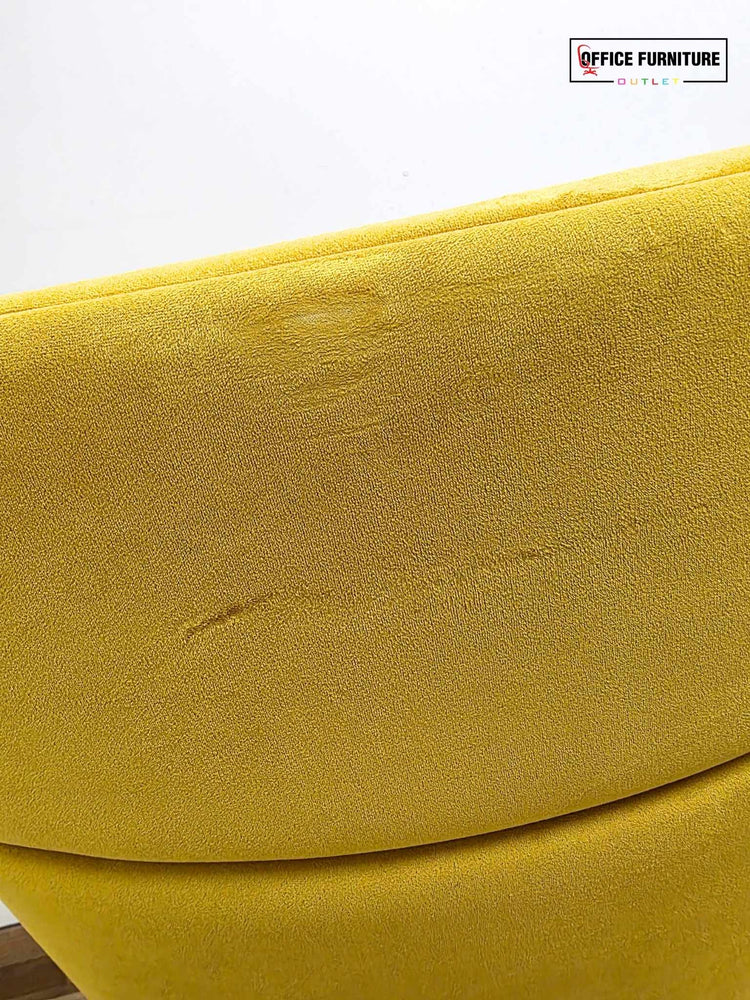 Elite Myla High Wing Back Rocking Chair | Yellow Velvet Lounge Chair