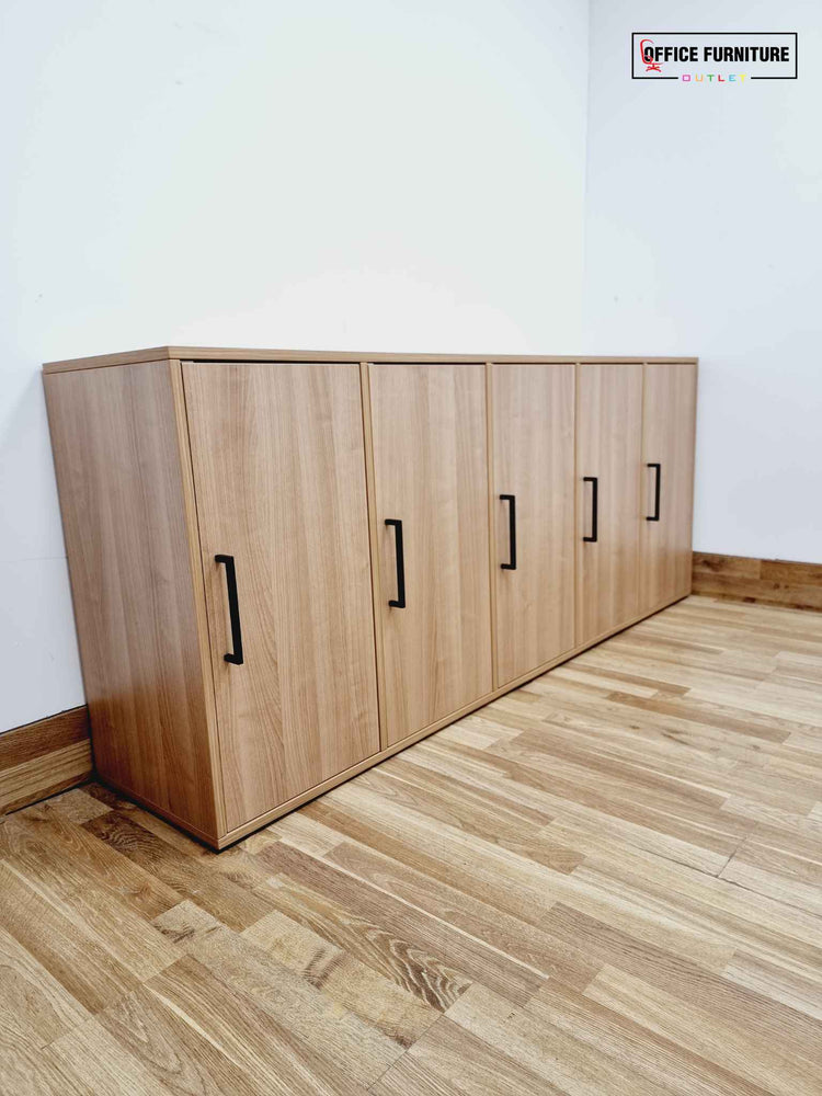 Five Door Chestnut Credenza Storage Cabinet