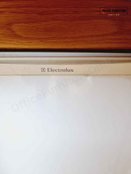 Golden Oak Credenza Cabinet with Built-In Fridge